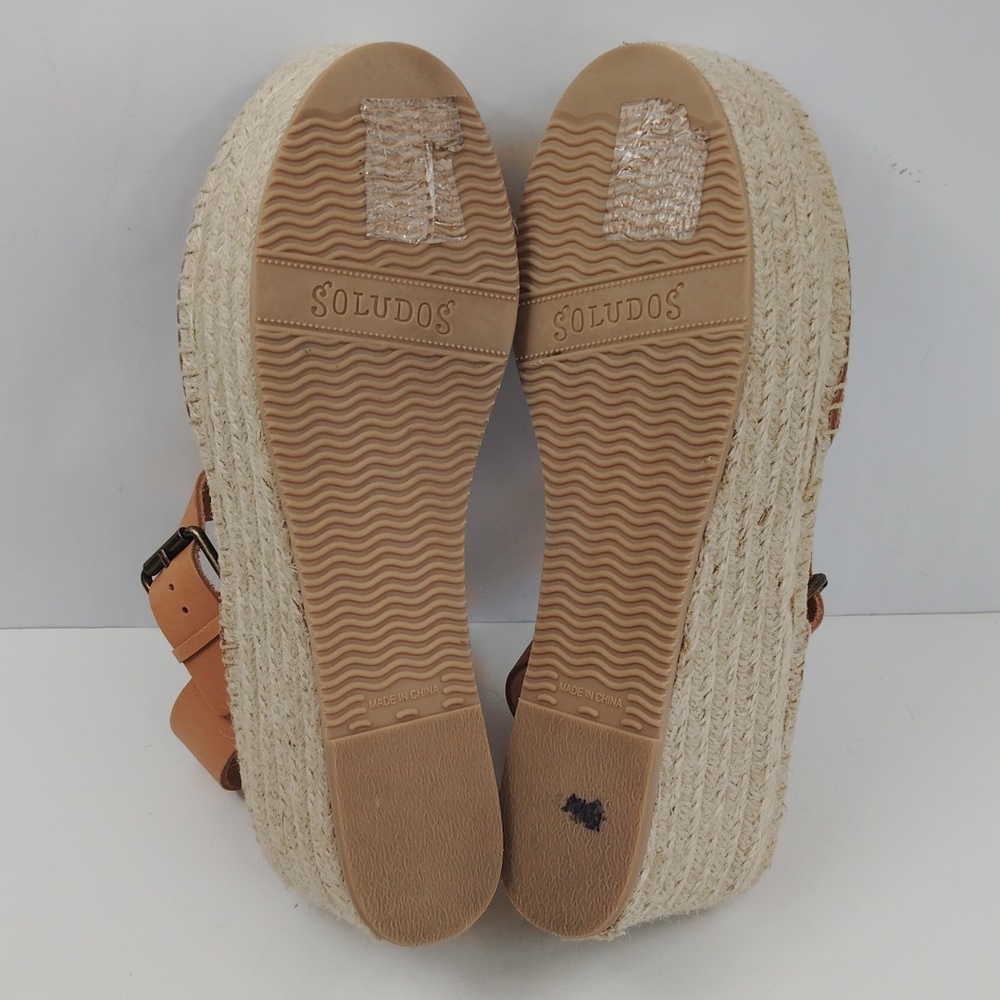 Soludos Minorca Leather Platform Wedge Espadrille Sandal - Picture 10 of 11